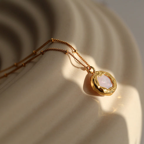 BETTINA Pearl Gold Necklace Gold Vermeil - Zafari Studio Jewelry